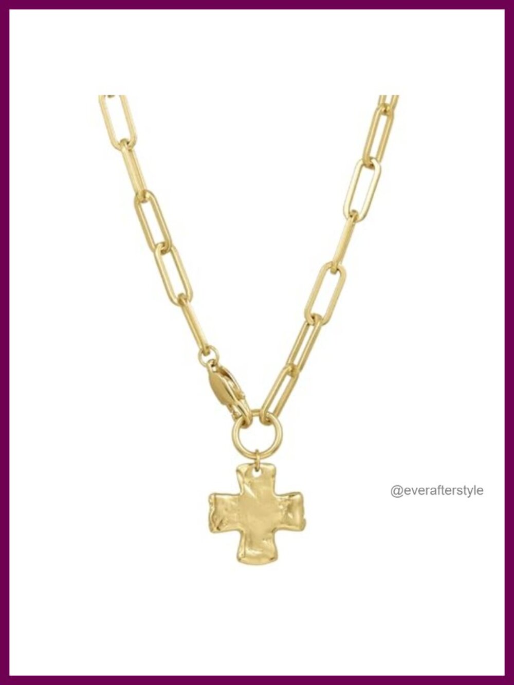 Waterproof PVD Coated Chunky Cross Chain Necklace 20" Pendant Jewelry